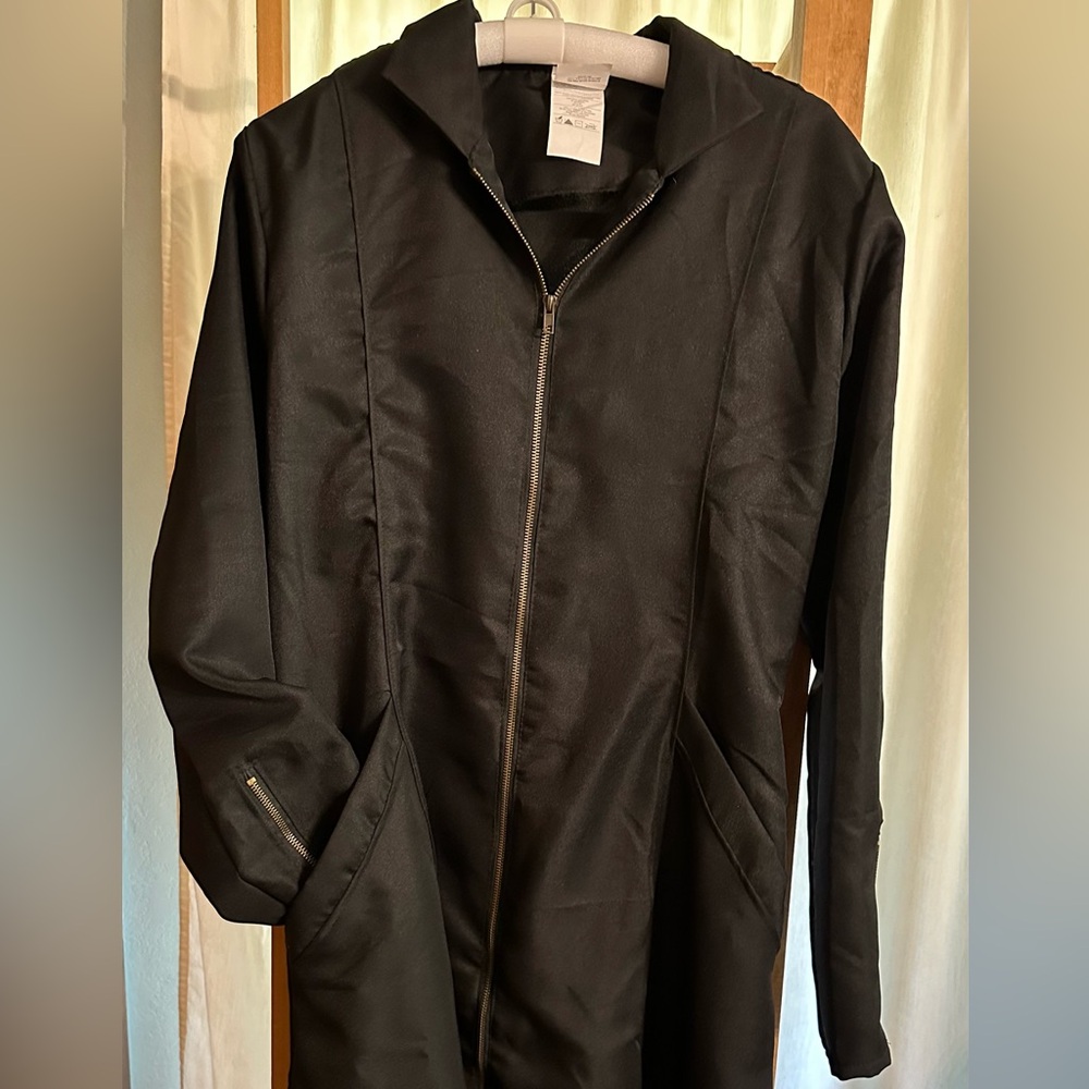 Forum Novelties Black Coat Steampunk Wizard Mid Evil Full Length Long Sleeve
